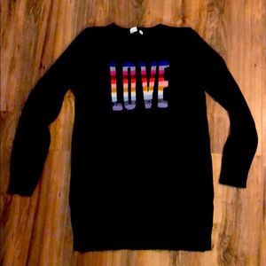 GAP maternity rainbow LOVE navy knitwear/sweater